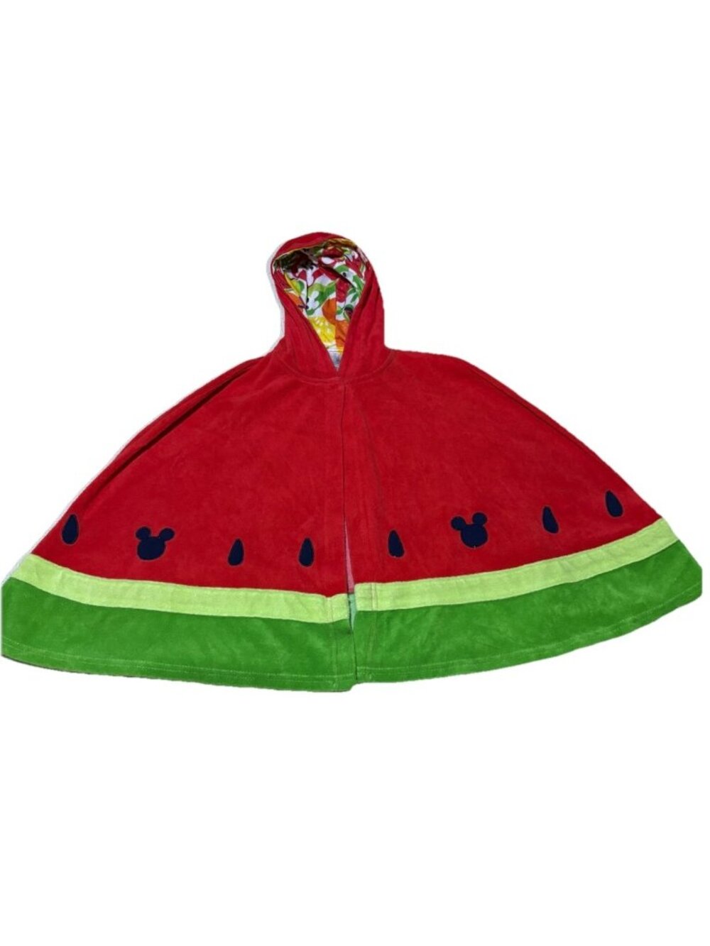 Disney Minnie Mouse Watermelon Hooded Swim Poncho Cover Up Terry XXS 2/3